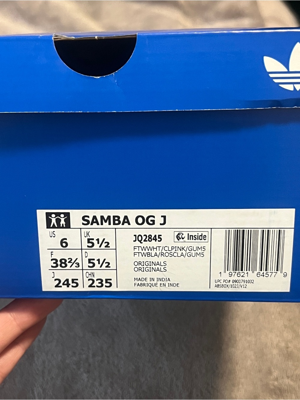 adidas Samba White Sneakers with Pink Stripes - Picture 4 of 4